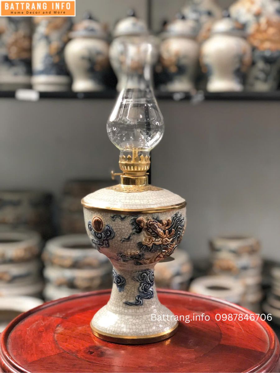 ĐÈN VUÔNG RỒNG S2 MEN RẠN
