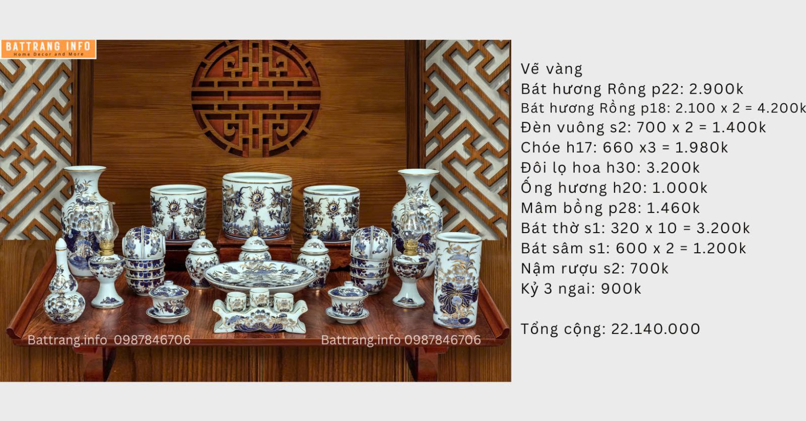 Nên mua trọn bộ hay mua lẻ từng món cho bàn thờ gia đình?