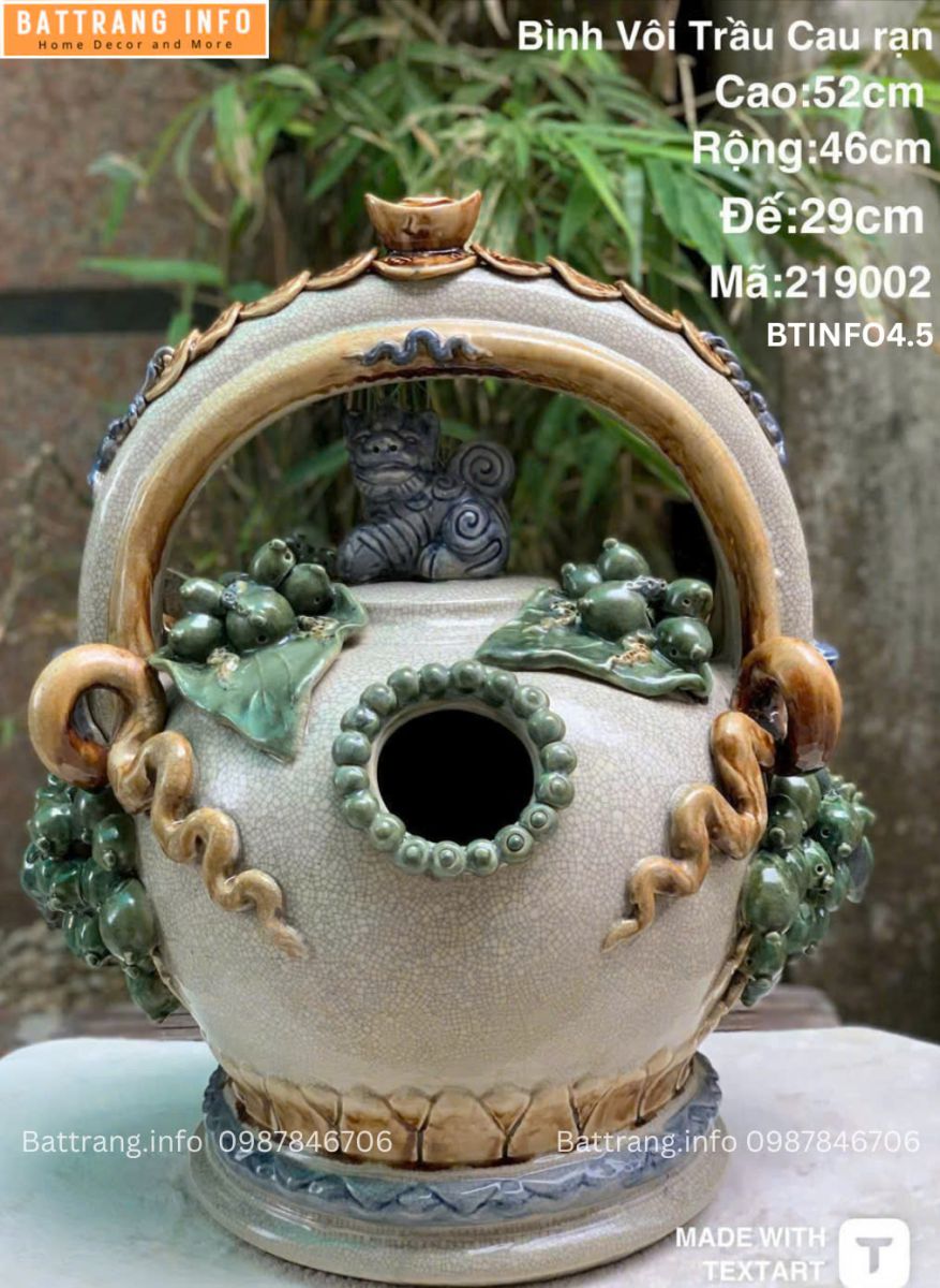 BÌNH VÔI TRẦU CAU RẠN CAO 52CM