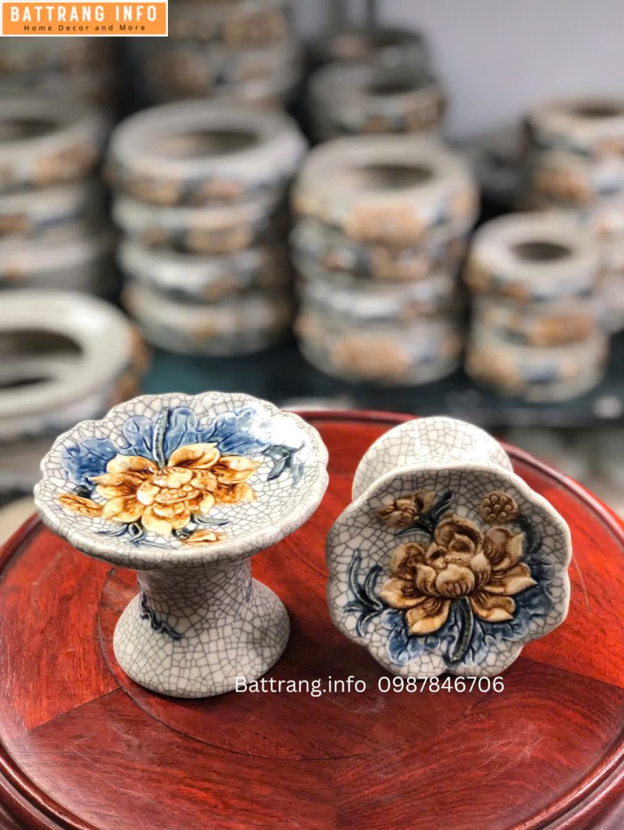 CHÂN NẾN RẠN S2 - HOẠ TIẾT HOA SEN