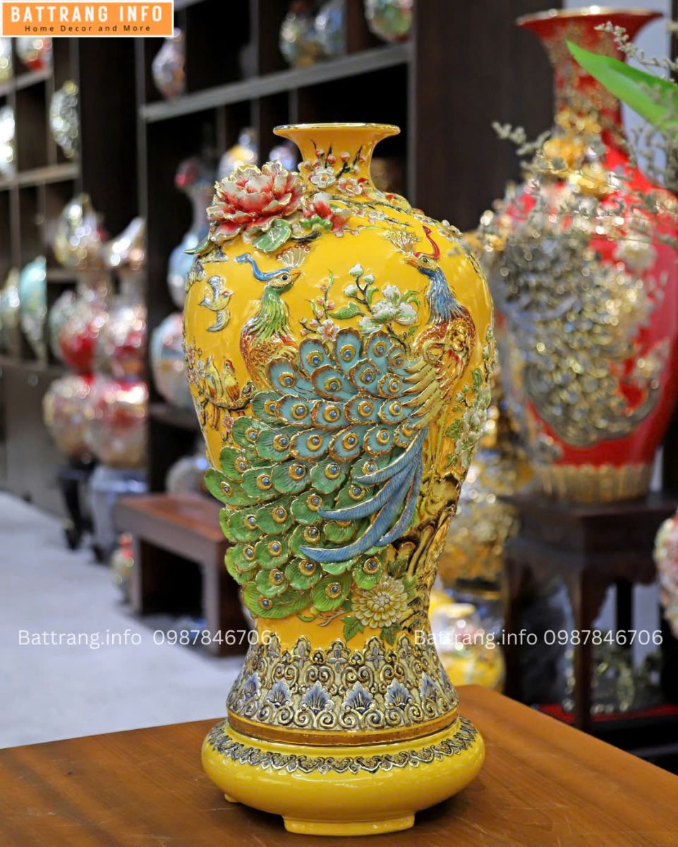 MAI BÌNH " CÔNG DANH PHÚ QUÝ" ĐẮP NỔI VẼ VÀNG 24K