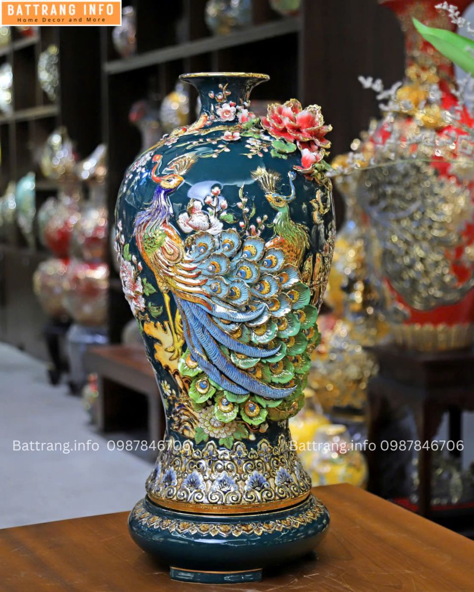 MAI BÌNH " CÔNG DANH PHÚ QUÝ" ĐẮP NỔI VẼ VÀNG 24K