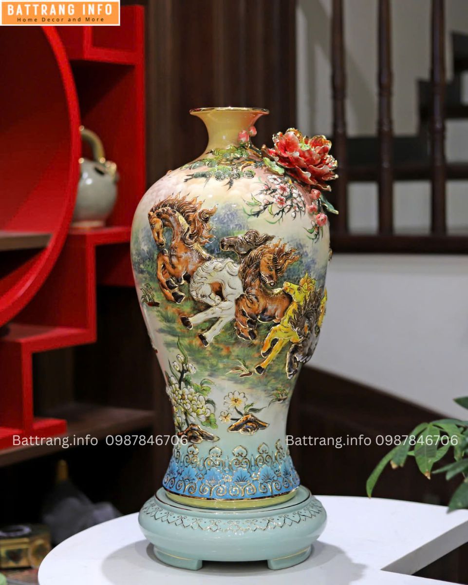 MAI BÌNH MÃ ĐÁO THÀNH CÔNG ĐẮP NỔI VẼ VÀNG 24K