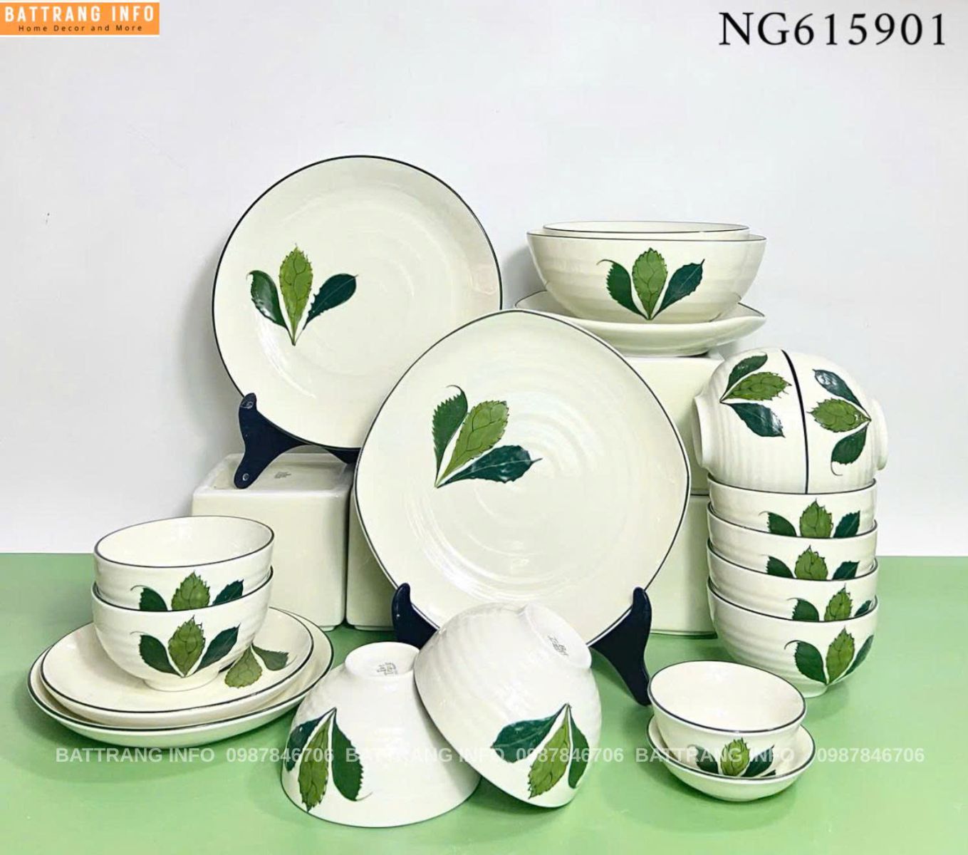 Bộ Bát Đĩa Ngò Gai