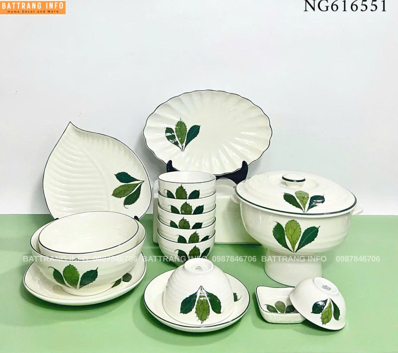 Bộ Bát Đĩa Ngò Gai