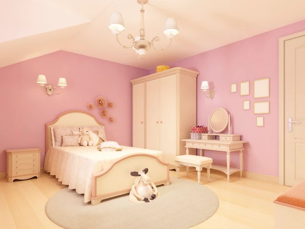 Ý tưởng phòng ngủ màu hồng với phong cách hiện đại