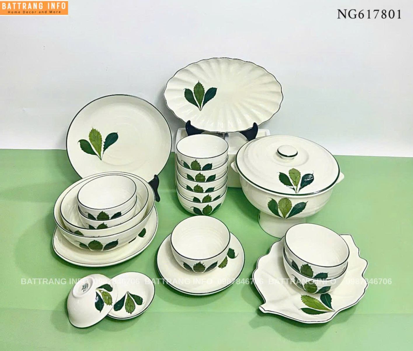 Bộ Bát Đĩa Ngò Gai