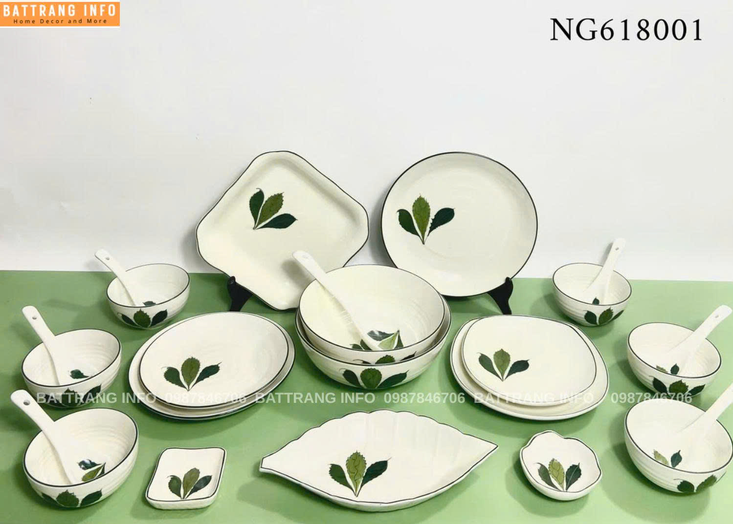 Bộ Bát Đĩa Ngò Gai