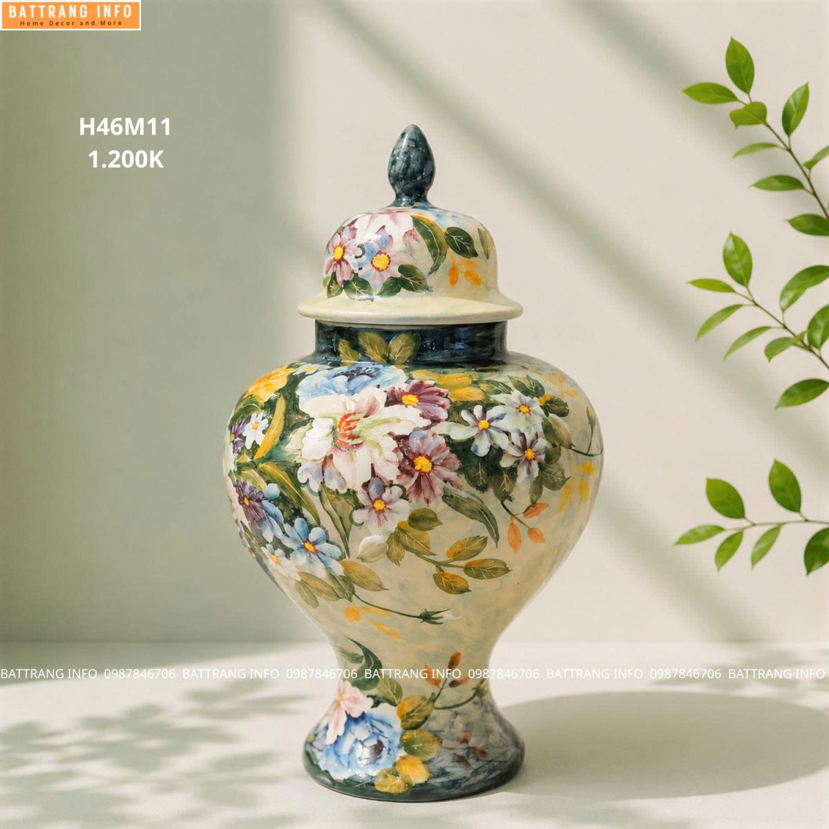 Lọ Hoa Vẽ Tay Cao Cấp Bát Tràng