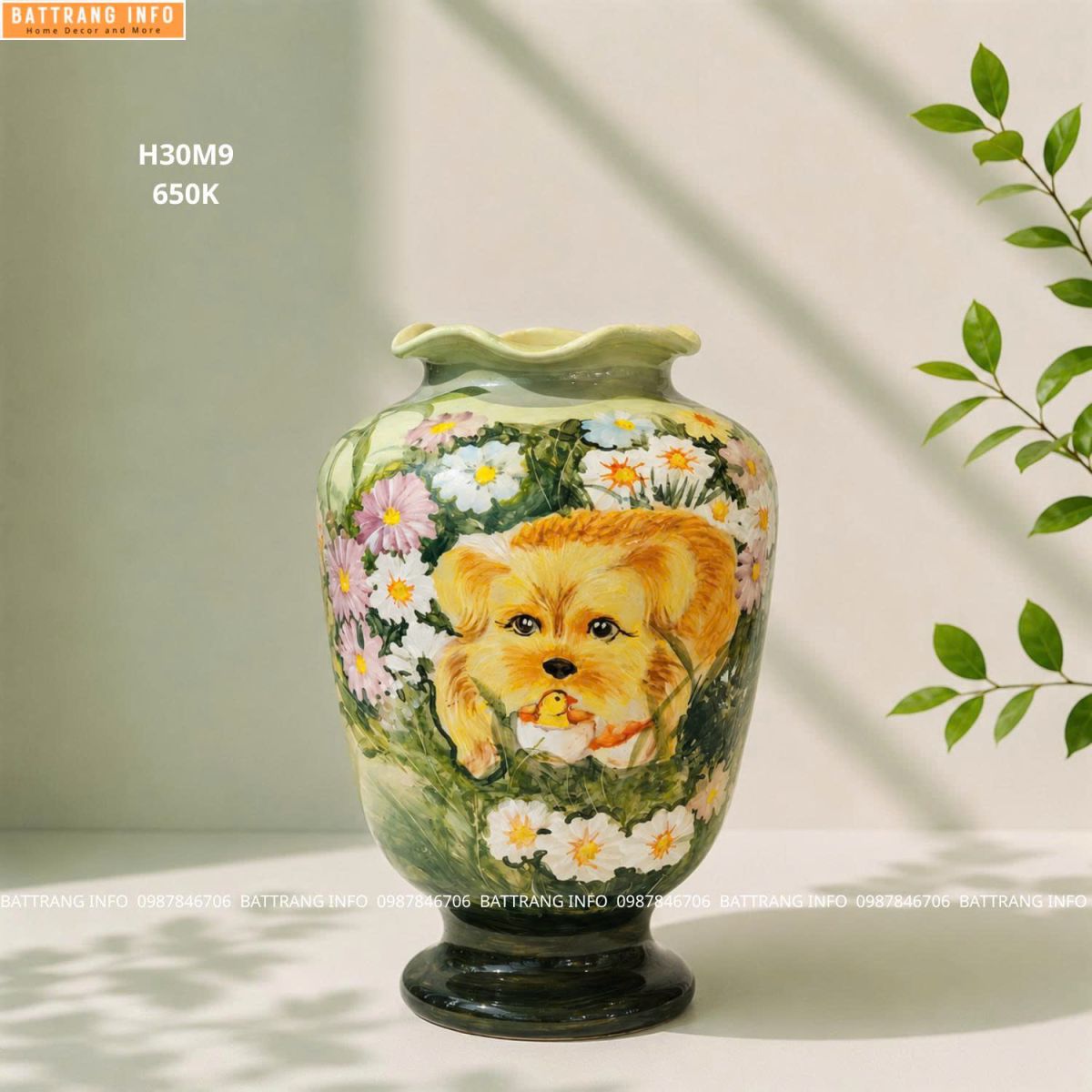 Lọ Hoa Vẽ Tay Cao Cấp Bát Tràng