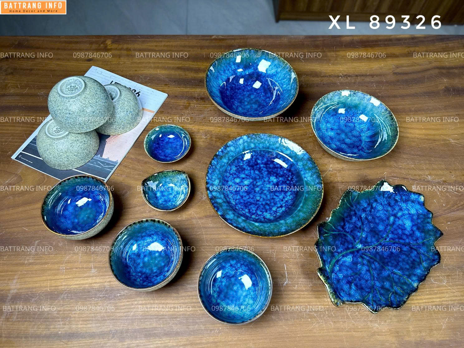 Bộ Bát Đĩa Men Hỏa Biến Siêu Xinh Cao Cấp Bát Tràng