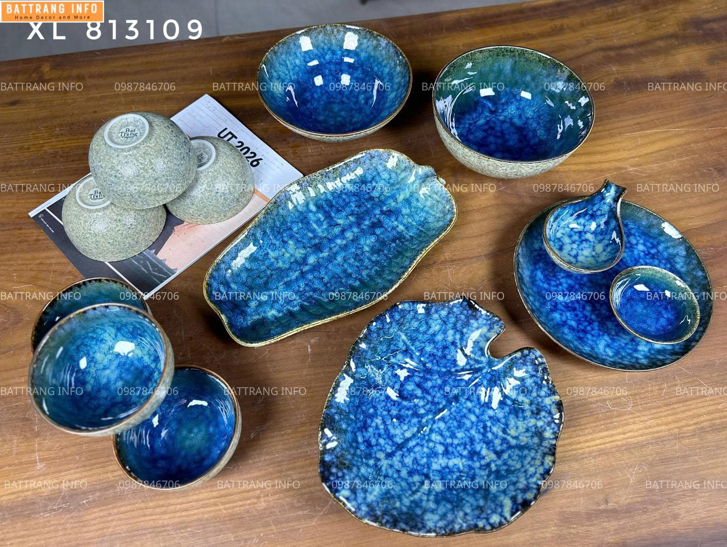 Bộ Bát Đĩa Men Hỏa Biến Siêu Xinh Cao Cấp Bát Tràng