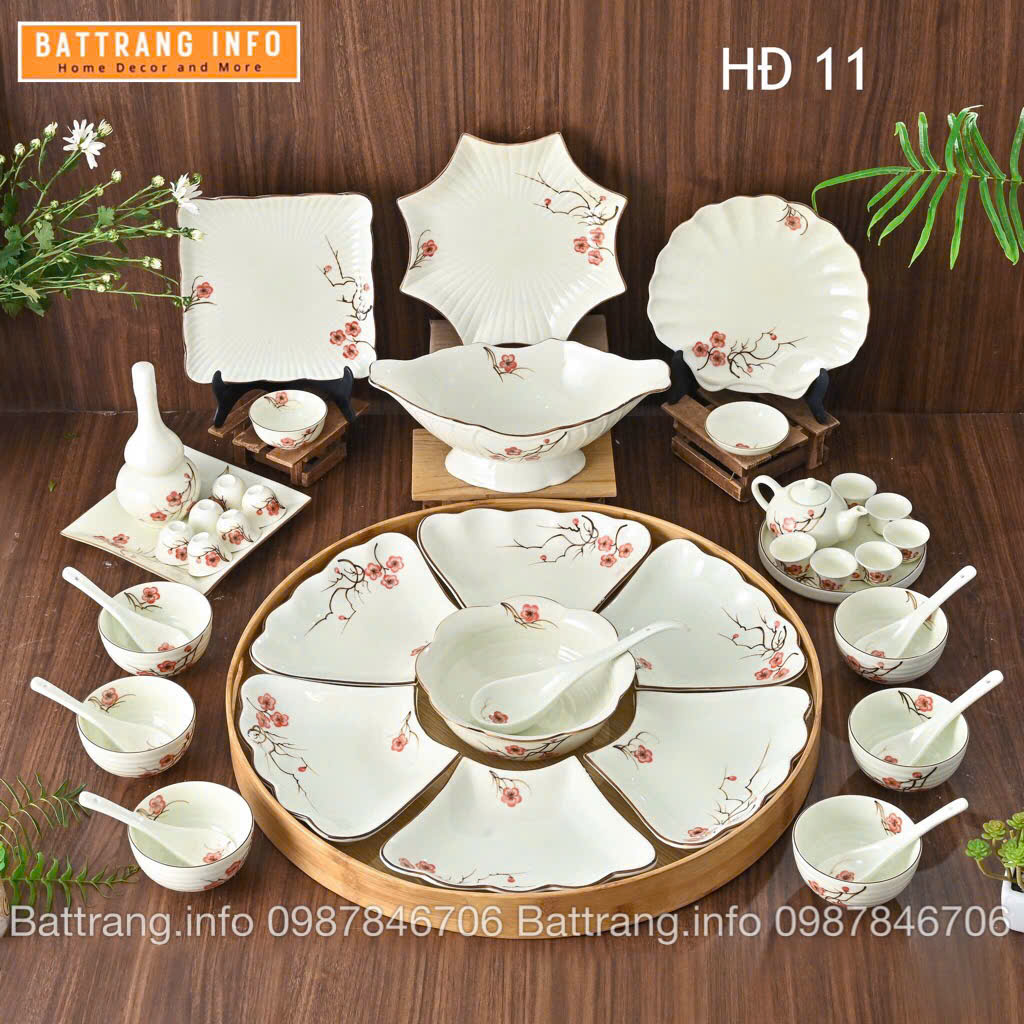 Mua Sét Bát Đĩa Ăn Cơm Hoa Mặt Trời Cao Cấp Bát Tràng Ở Đâu Hà Nội Uy Tín?