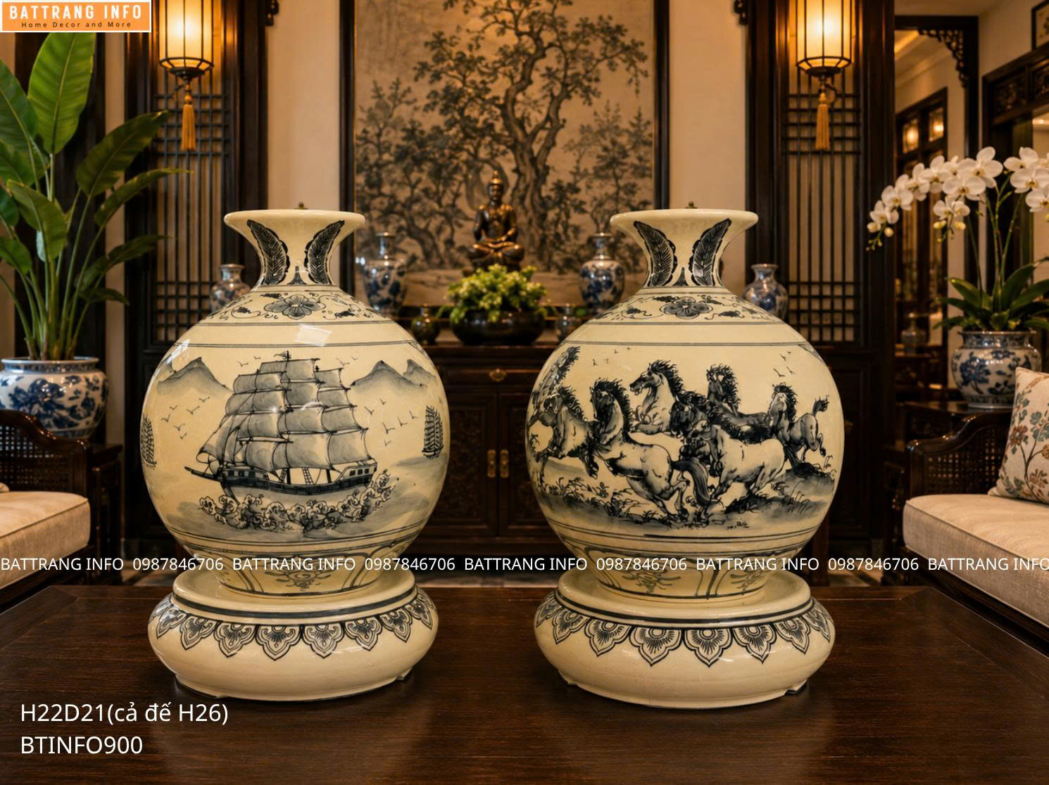Mua Bình Hút Lộc Nhị Cảnh Thuận Buồm Xuôi Gió Và Mã Đáo Thành Công Cao 22cm Cao Cấp Bát Tràng Ở Đâu?