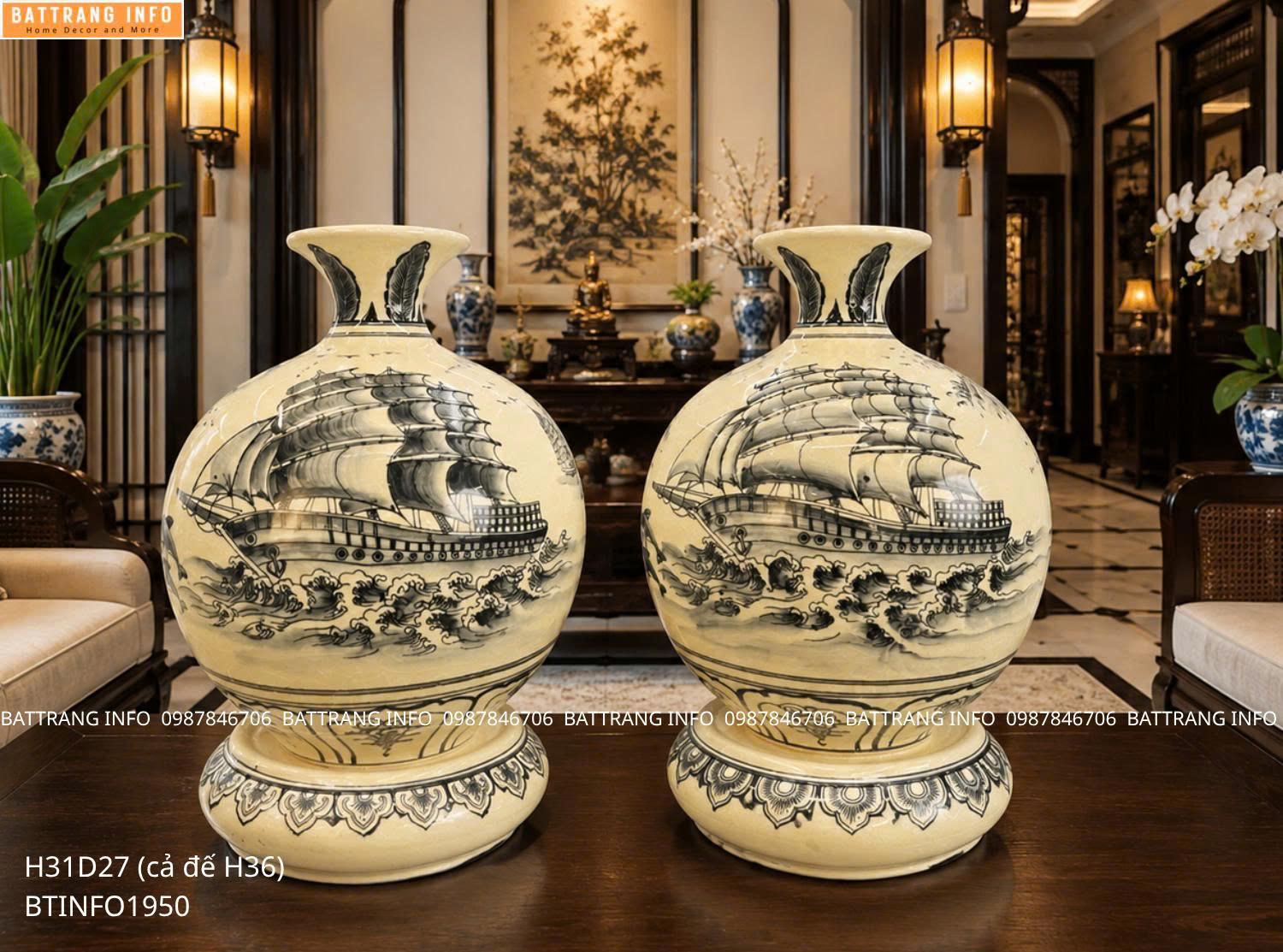 Cửa Hàng Bán Bình Hút Lộc Nhị Cảnh Thuận Buồm Xuôi Gió Cao 31cm Cao Cấp Bát Tràng Giá Rẻ Ở Hà Nội