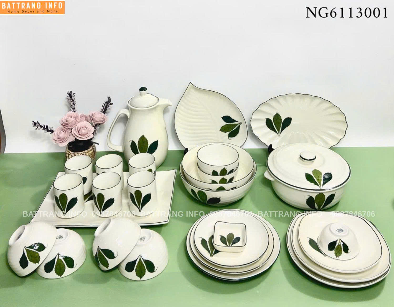 Bộ Bát Đĩa Ngò Gai