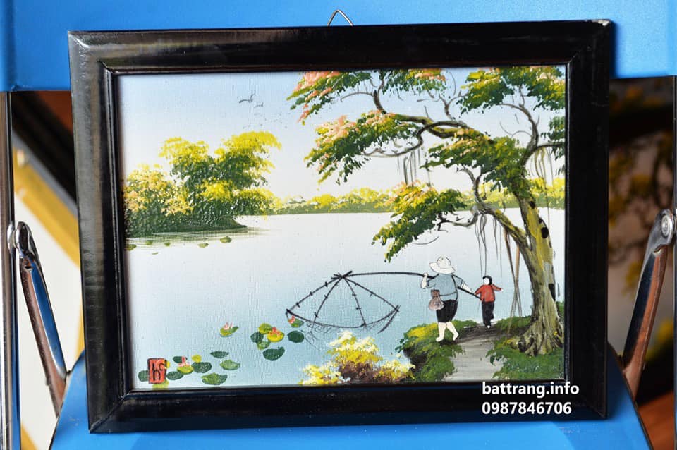 Tranh Gốm Bát Tràng Cảnh Đồng Quê Kích Thước 38x48cm Giá 320.000vnđ