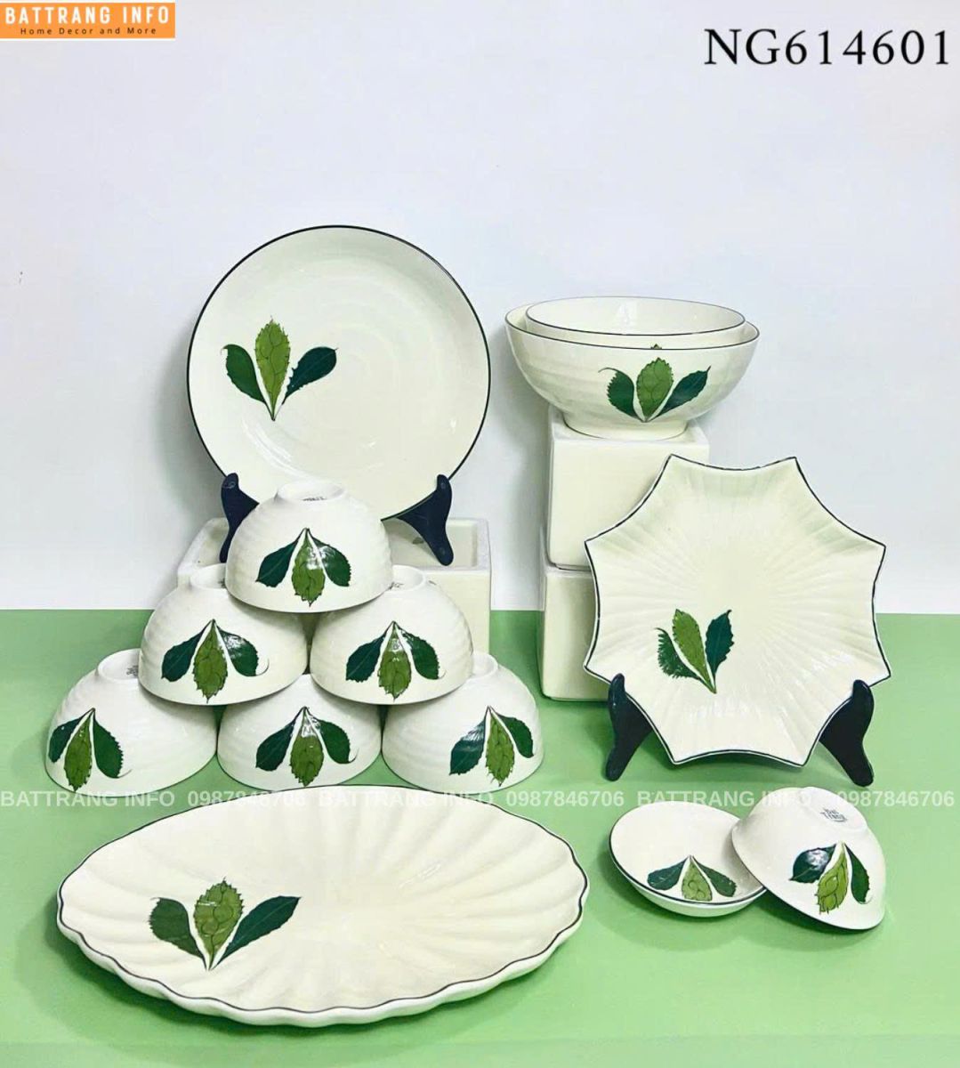 Bộ Bát Đĩa Ngò Gai