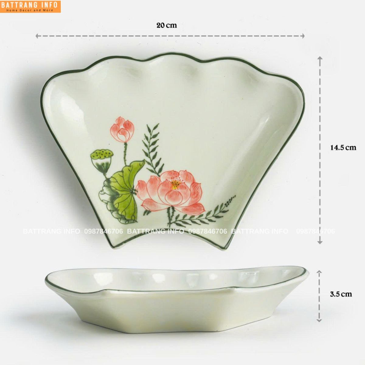 Đĩa Sét Hoa Mặt Trời Sen Hồng