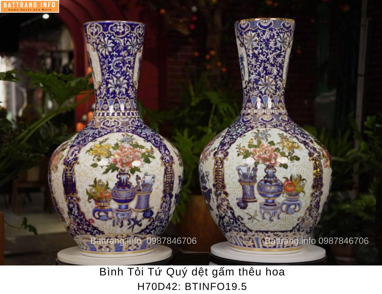 TỎI TỨ CẢNH DỆT GẤM THÊU HOA H70