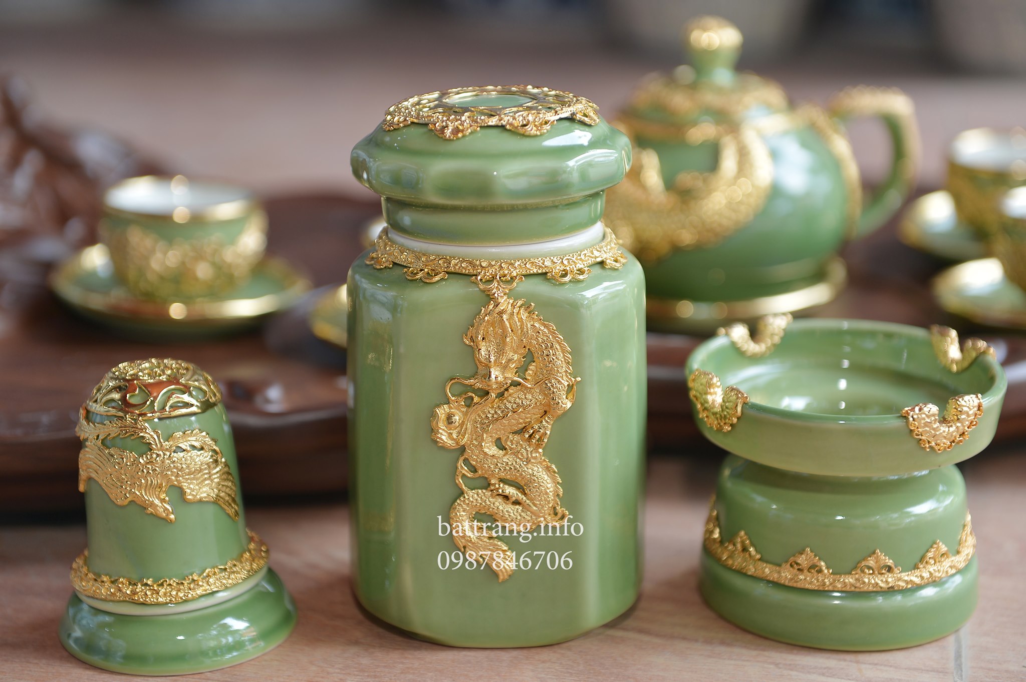 Bộ Ấm Vuốt Tay Cao Cấp Bát Tràng