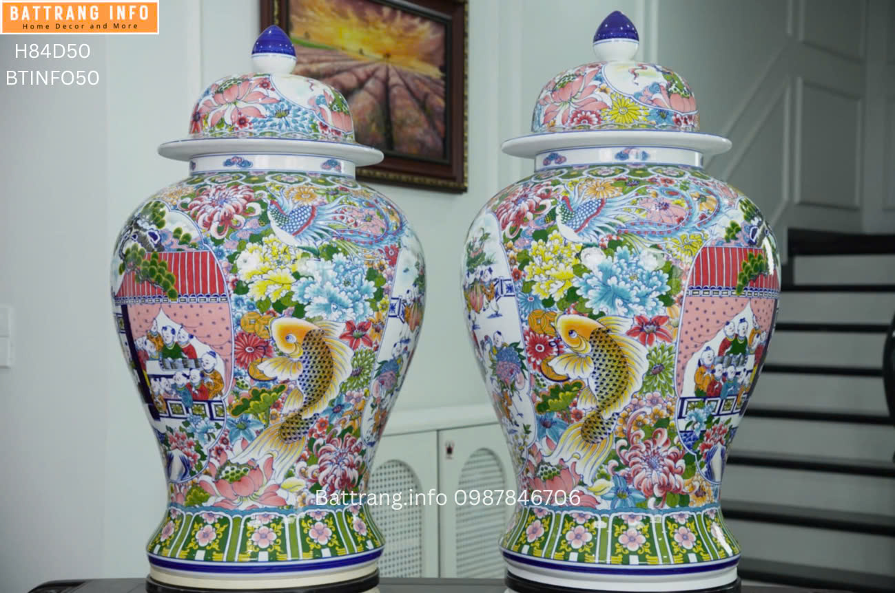 CẶP CHOÉ BÁCH NHI BÁCH PHÚC VẼ TAY CAO 84CM