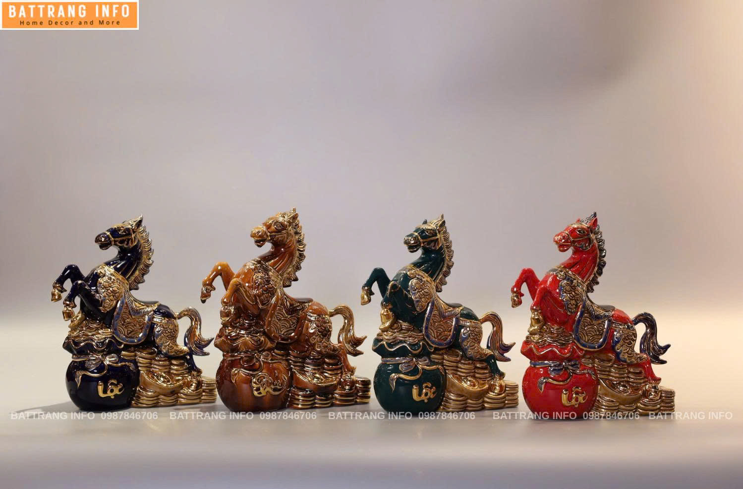 Linh Vật Năm 2026 Sứ Bát Tràng Vẽ Vàng 24k