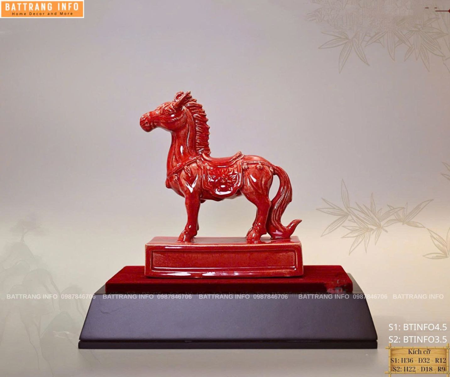 Linh Vật Năm 2026 Sứ Bát Tràng Vẽ Vàng 24k