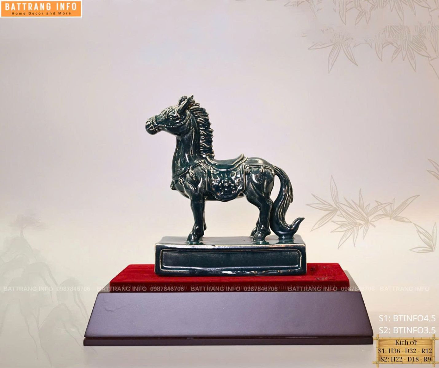 Linh Vật Năm 2026 Sứ Bát Tràng Vẽ Vàng 24k