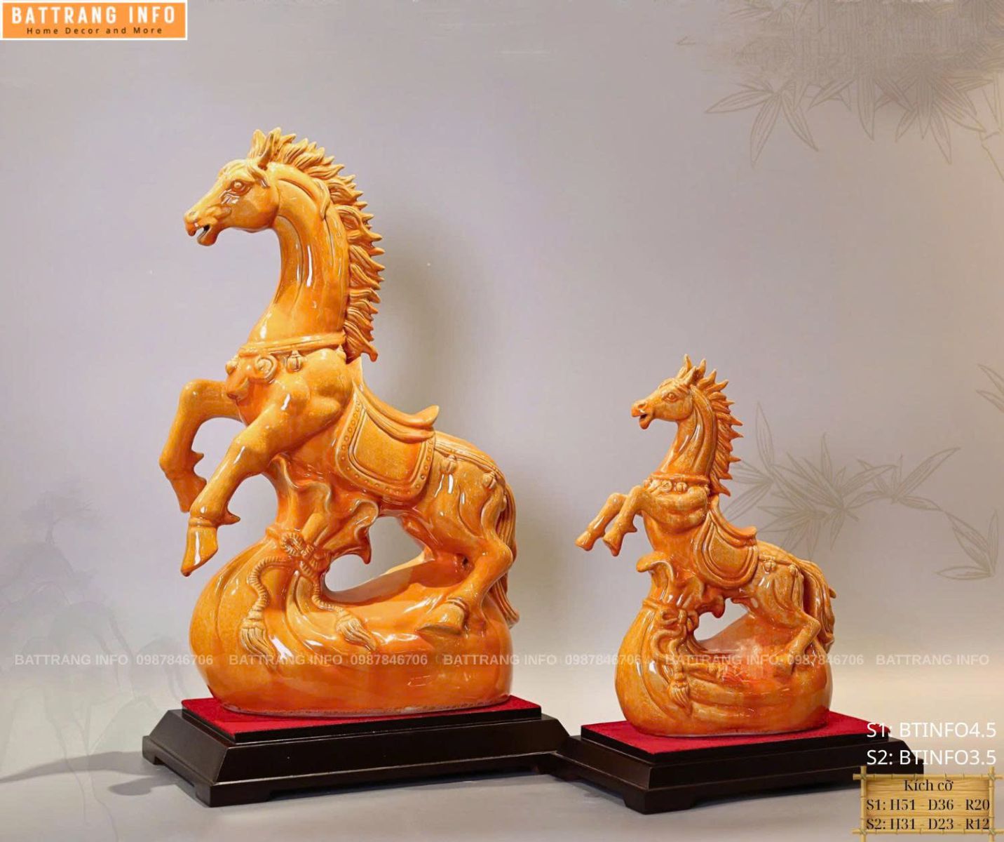 Linh Vật Năm 2026 Sứ Bát Tràng Vẽ Vàng 24k