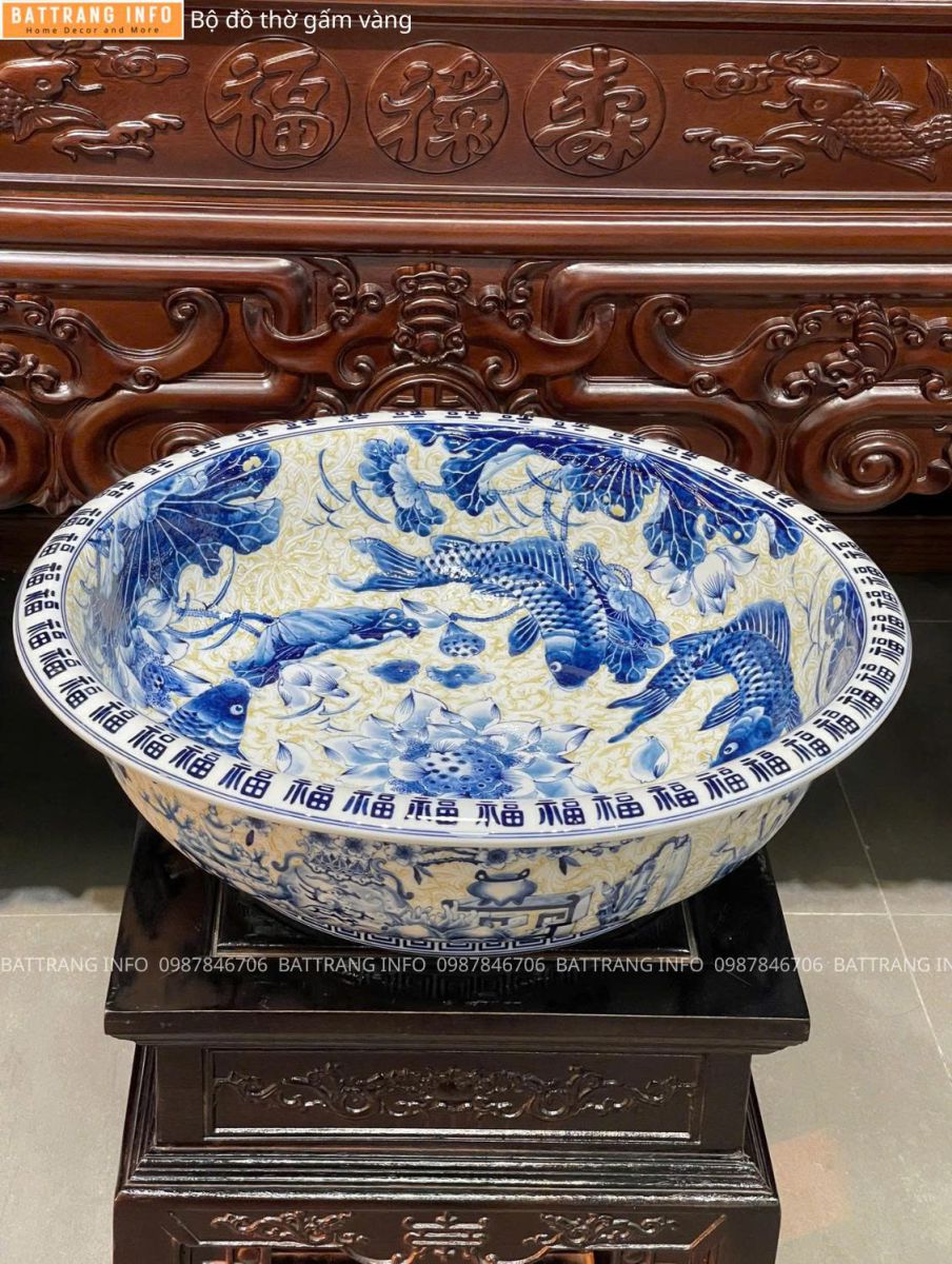 Bộ Đồ Thờ Gấm Vàng Cao Cấp Bát Tràng – Tinh Hoa Tâm Linh Việt