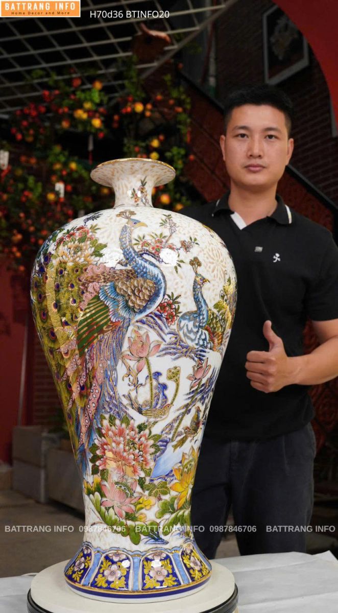 Mai Bình Công Danh Phú Quý Cao 70cm – Vẽ Vàng 24K  – Cầu Tài – Cầu Lộc – Thăng Tiến Công Danh.