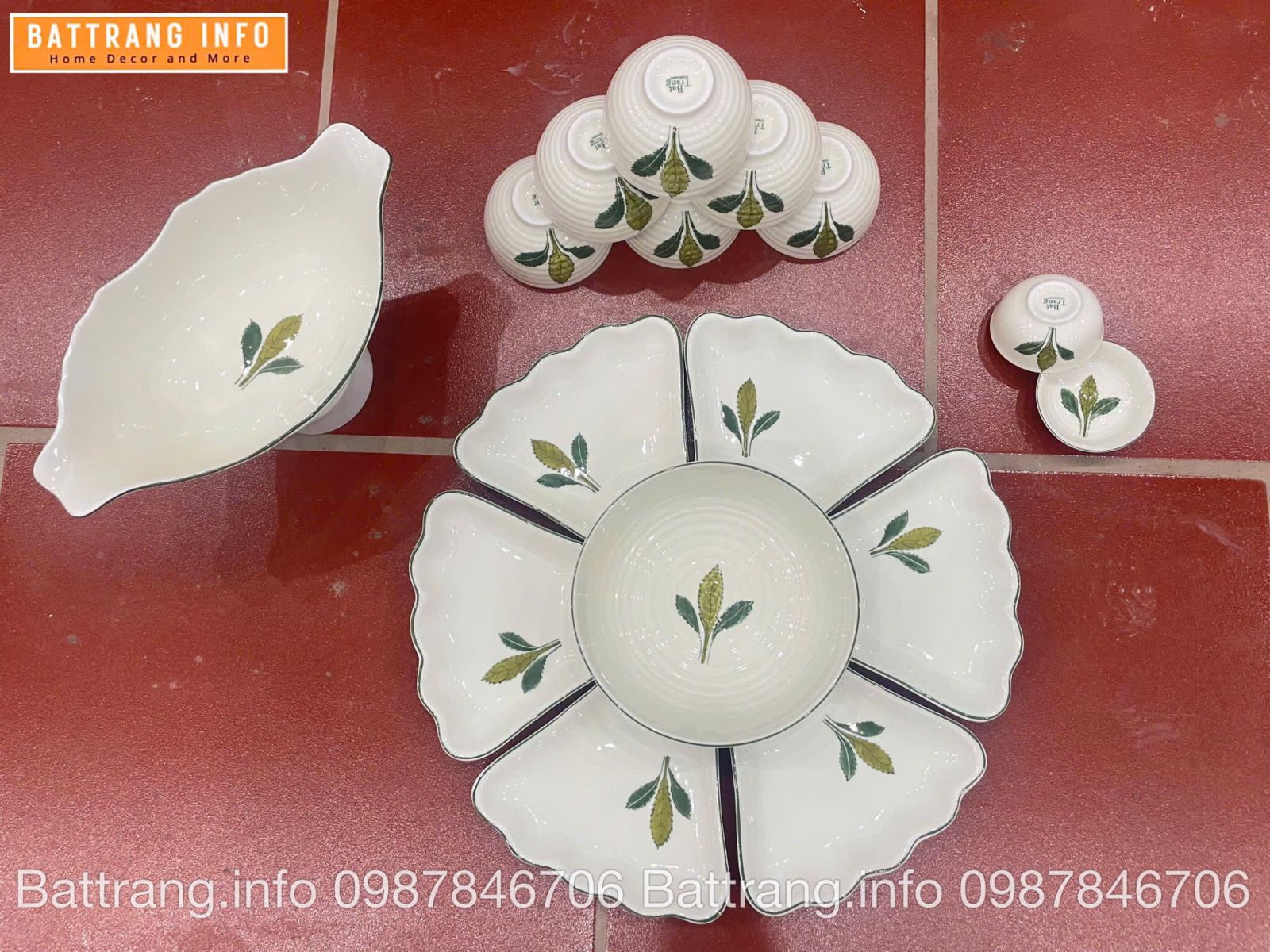 Sét Bát Đĩa Hoa Mặt Trời – Mâm Cơm Cúng Rằm Tháng Giêng Cao Cấp Bát Tràng