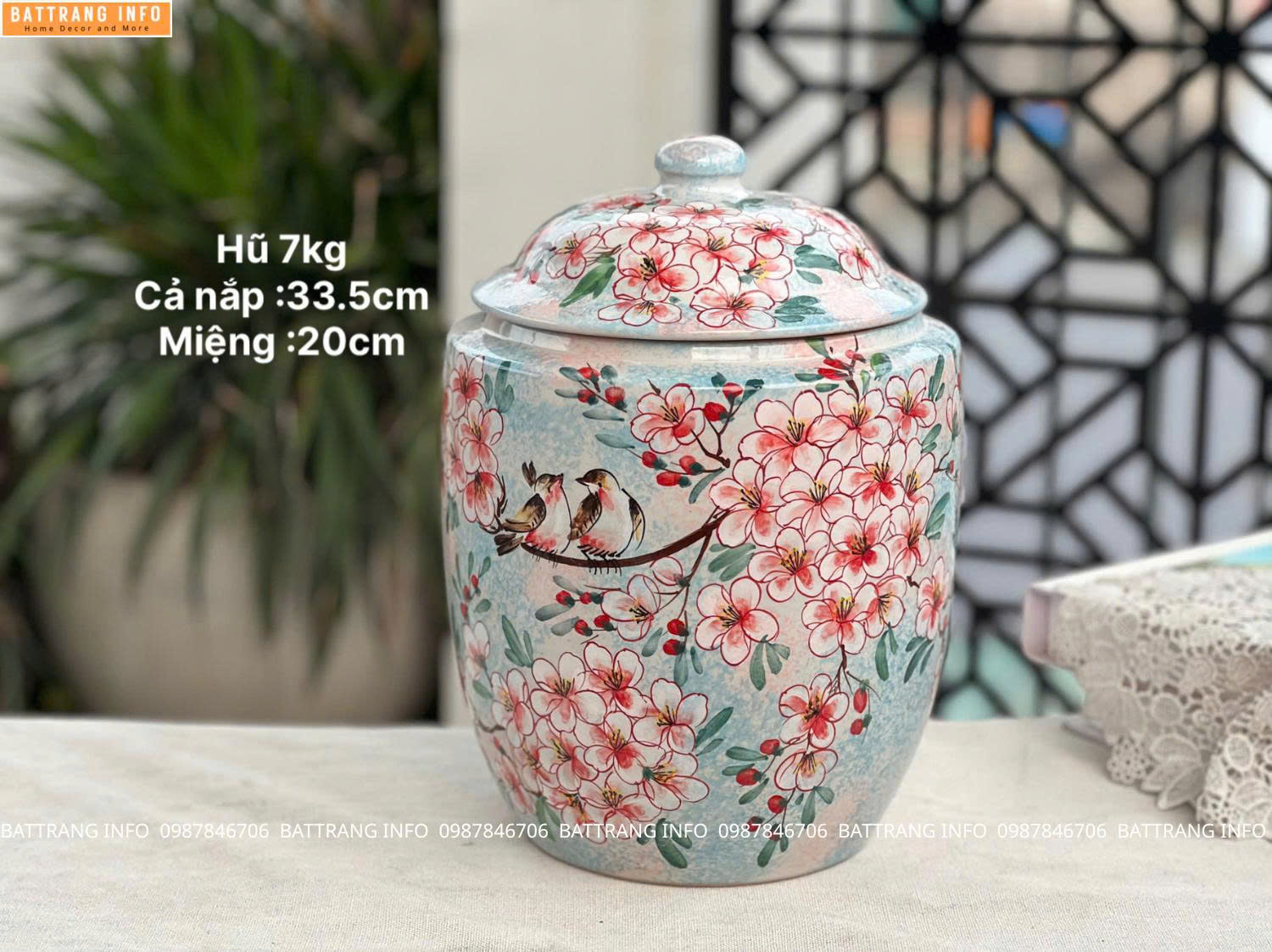Hũ gạo Bát Tràng cao cấp – 7kg