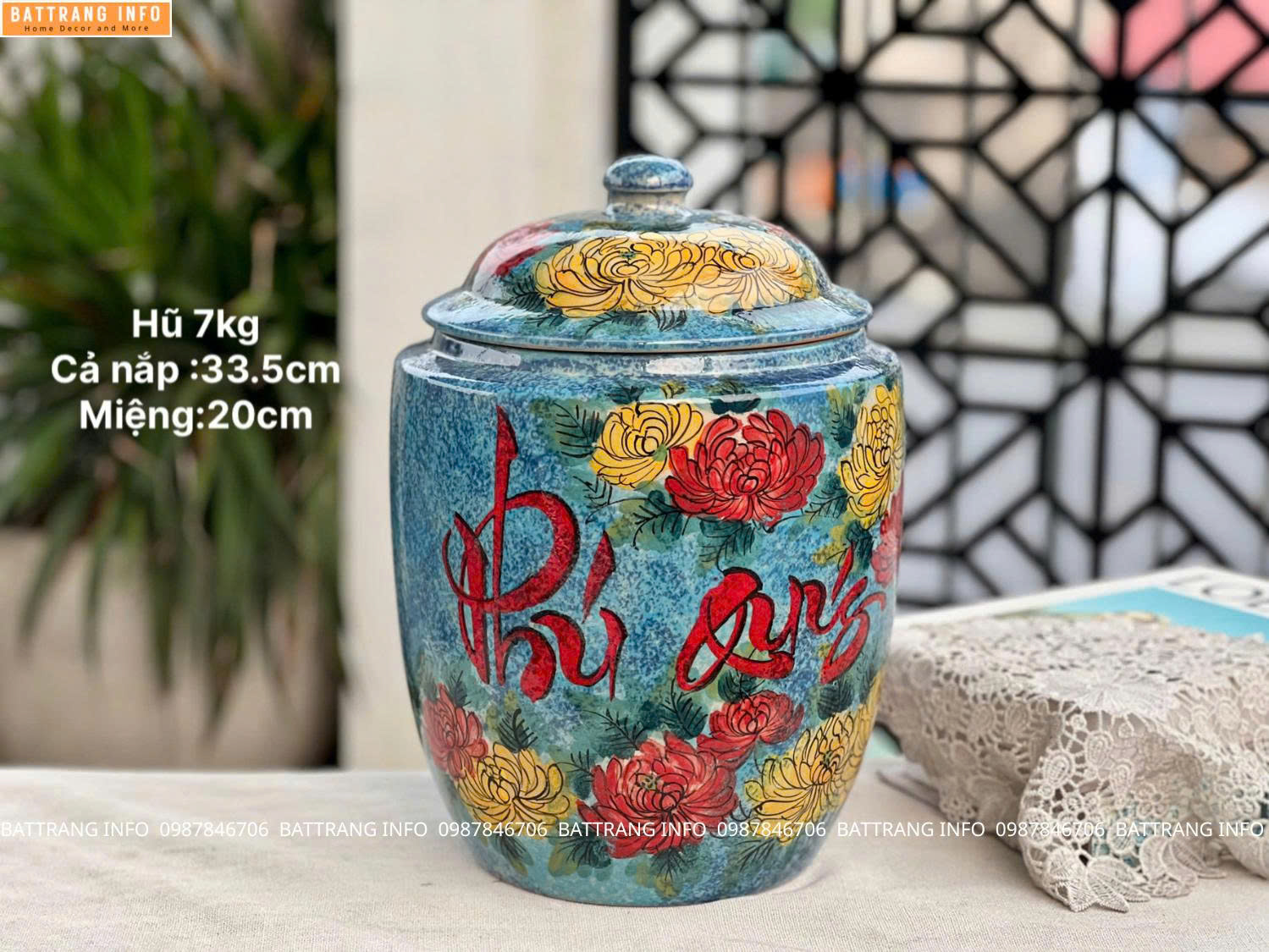Hũ gạo Bát Tràng cao cấp – 7kg