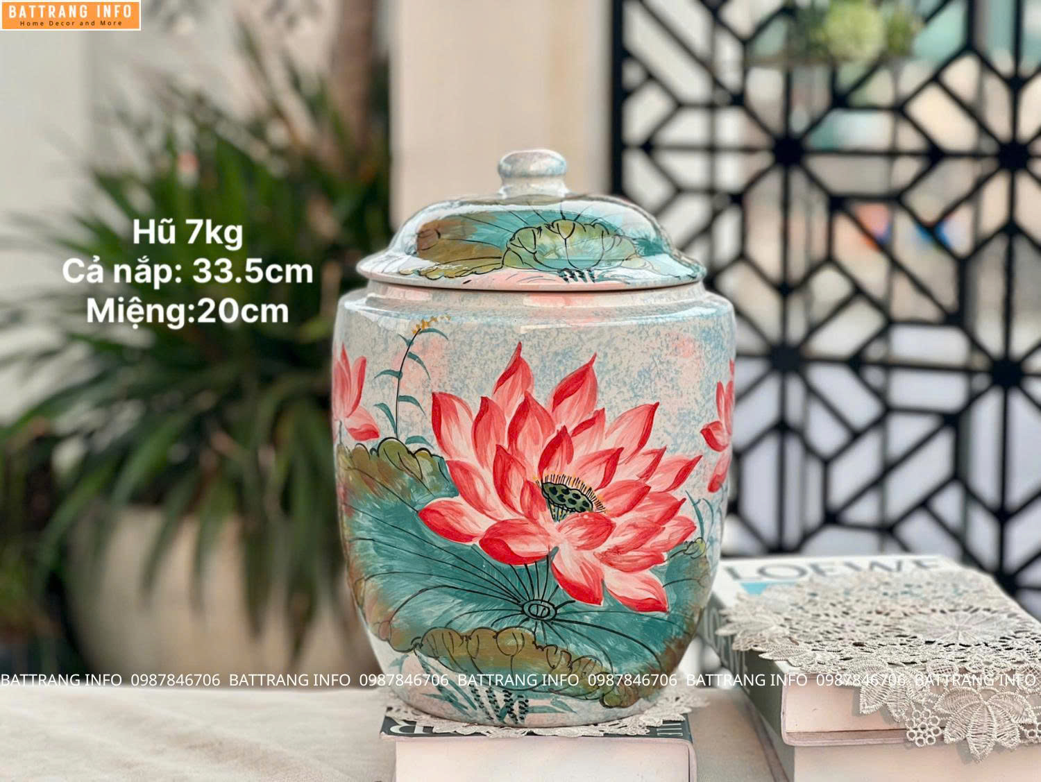 Hũ gạo Bát Tràng cao cấp – 7kg