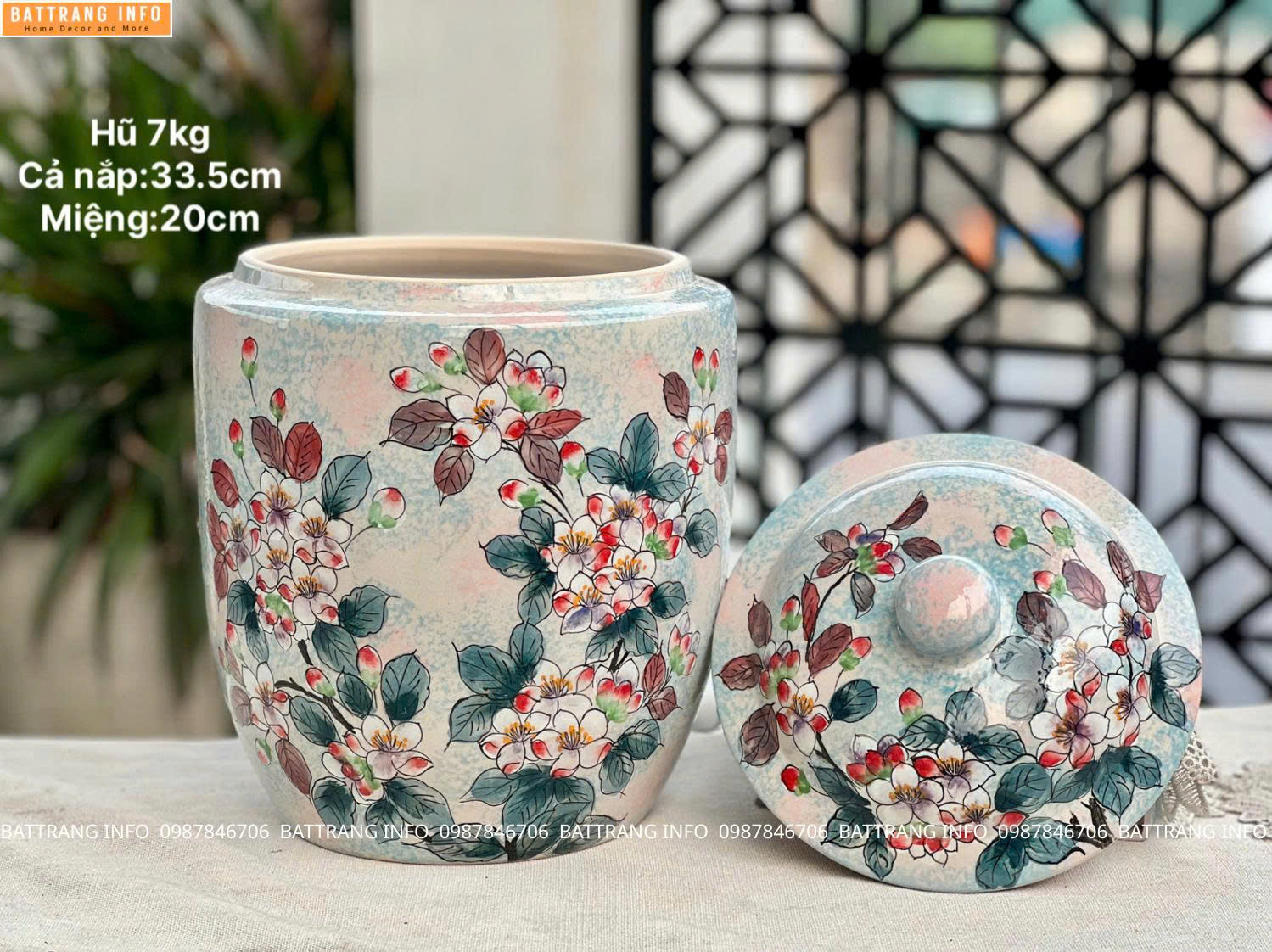 Hũ gạo Bát Tràng cao cấp – 7kg