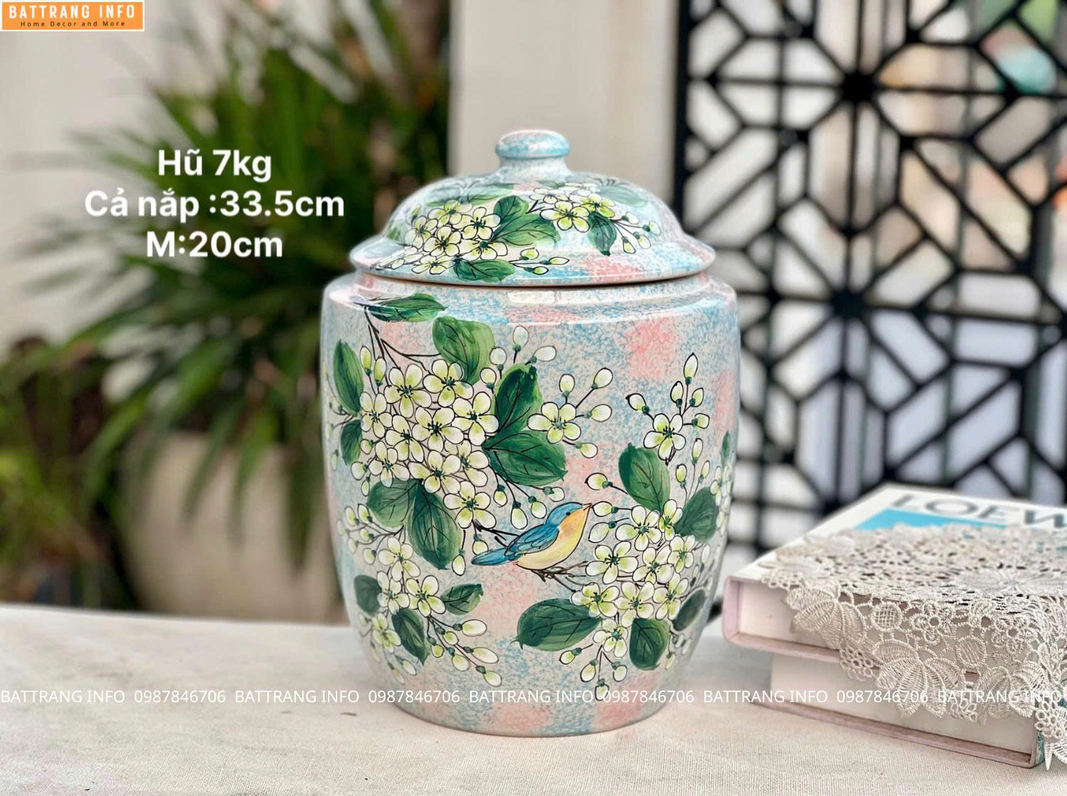 Hũ gạo Bát Tràng cao cấp – 7kg