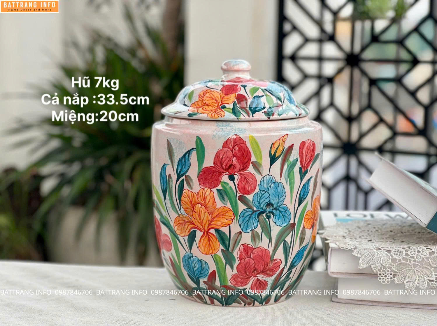 Hũ gạo Bát Tràng cao cấp – 7kg