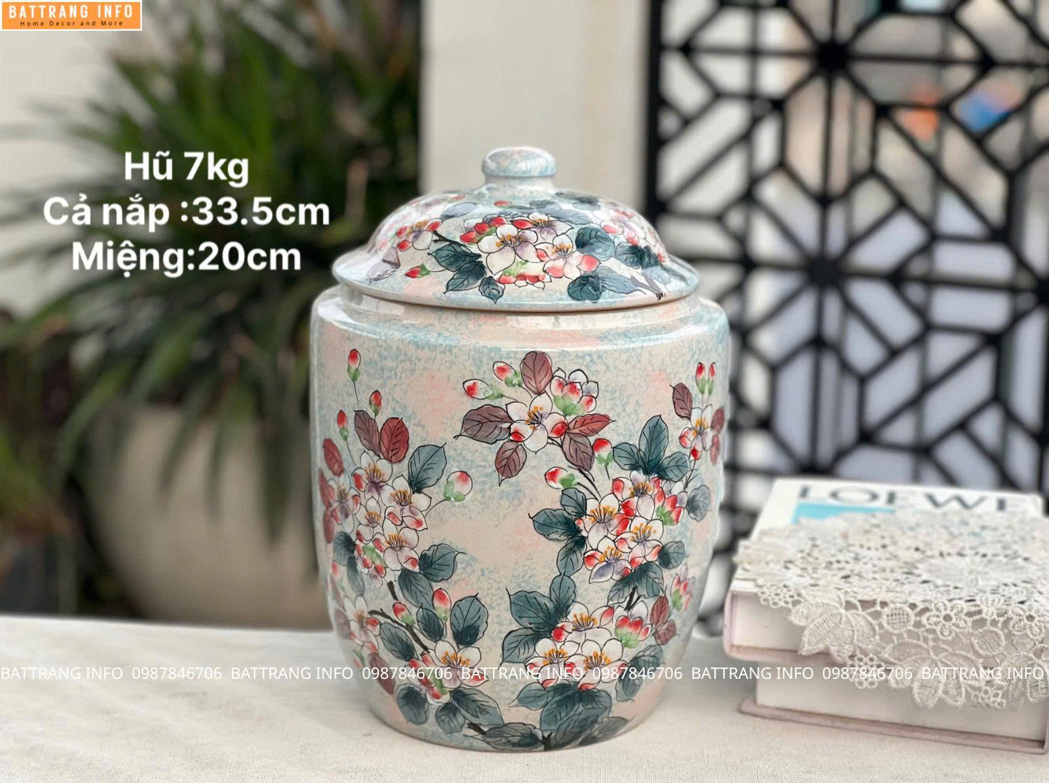 Hũ gạo Bát Tràng cao cấp – 7kg