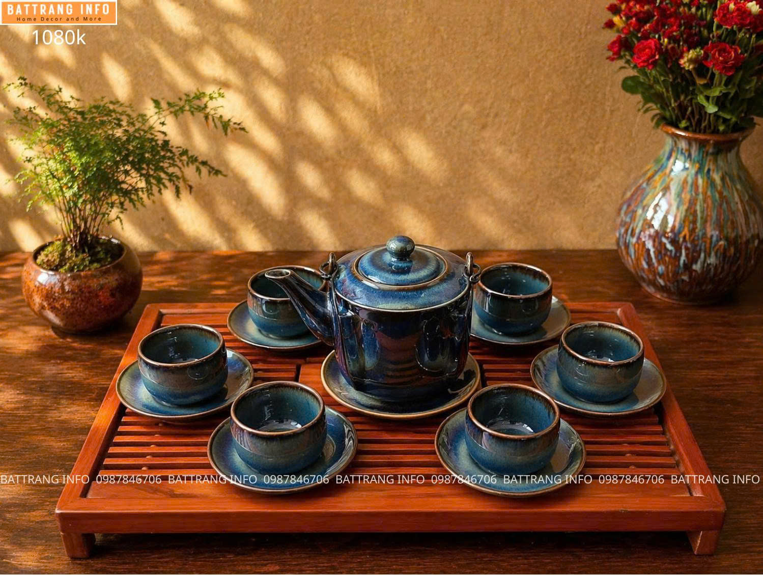 Ấm Chén Men Hoả Biến Cao Cấp Bát Tràng – Tinh Hoa Gốm Sứ Nghệ Thuật Cho Không Gian Trà Việt