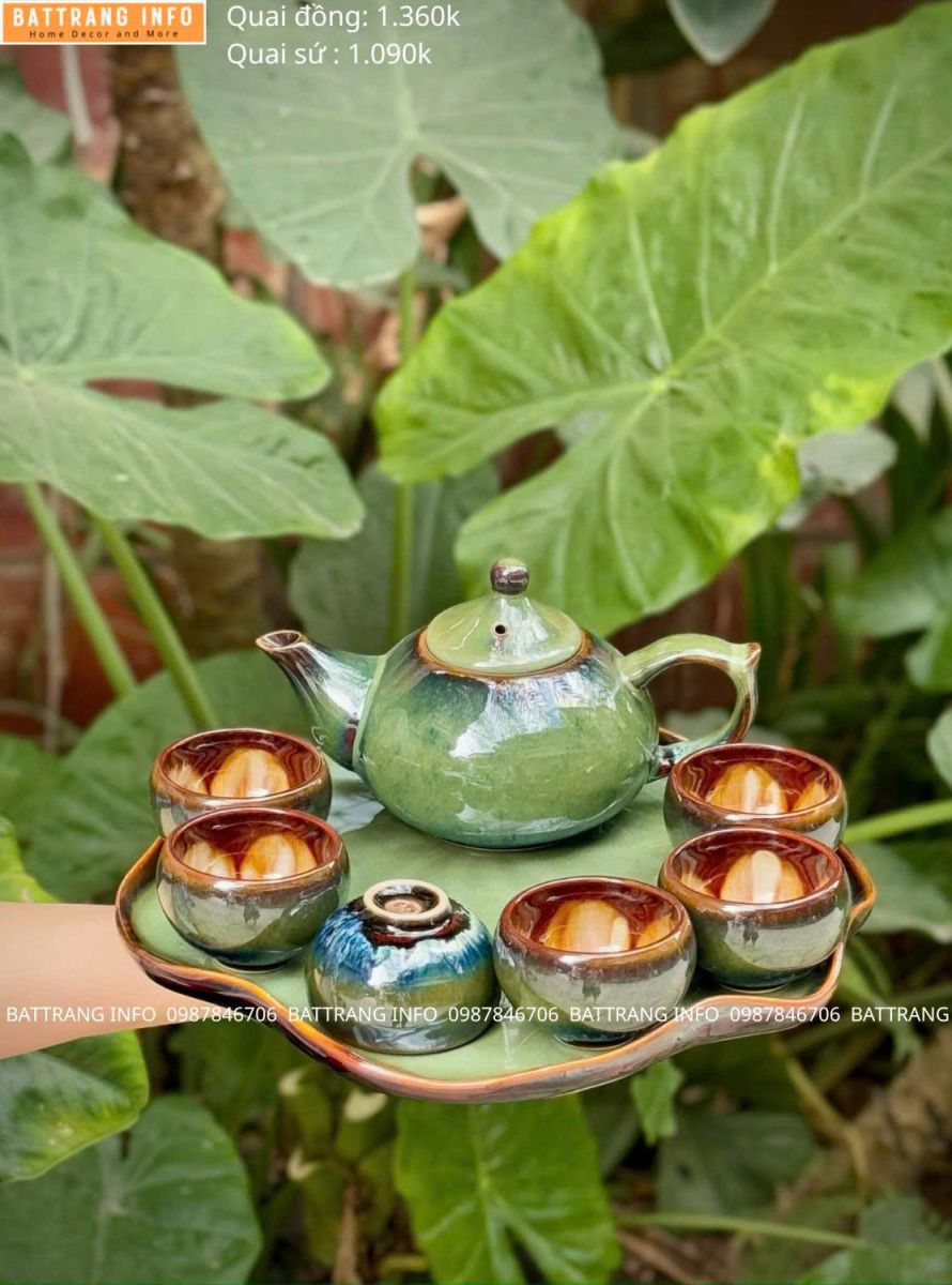 Top 5 Mẫu  Ấm Chén Khay Lá Sen Men Hỏa Biến Cao Cấp Bát Tràng Bán Chạy Nhất Hiện Nay