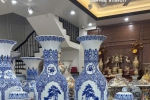 Combo Lộc Bình Tứ Quý Cổ Đồ Và Chóe Tứ Cảnh Men Lam Vẽ Tay Cao Cấp Bát Tràng