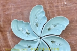 Sét đĩa cánh tiên men xanh vẽ hoa cao cấp
