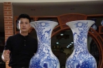 Lộc Bình Công Danh Phú Men Lam Khử 1m4 Cao Cấp Bát Tràng