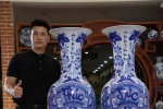  Lộc Bình Phúc Đức Men Lam Khử Vẽ Tay Kỹ 1m5 Cao Cấp