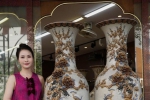 Lộc Bình Công Danh Phú Quý Men Rạn Đắp Nổi Cao 1m78 Bụng 52cm