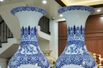 Lộc Bình Gại Gấm Tứ Cảnh Cổ Đồ Men Lam Cao Cấp Bát Tràng Cao 1m6