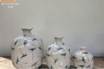 Bộ 3 Bình Trang Trí & Cắm Hoa Men Rạn Vẽ Tay Cao Cấp Bát Tràng